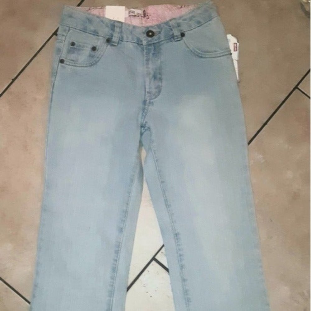 Girls LEVIS 517 Slim Stretch Flare Denim Jeans Size 14 Slim NWT Adjustable